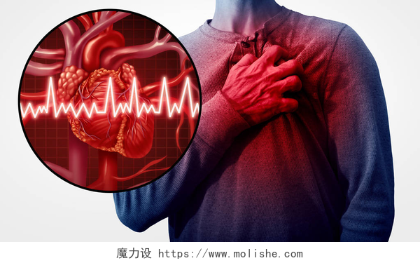 在白色背景墙前心绞痛的男人人的心脏攻击痛苦作为解剖学医学疾病概念与人遭受心脏病作为痛苦冠状动脉事件以3d 例证样式元素.